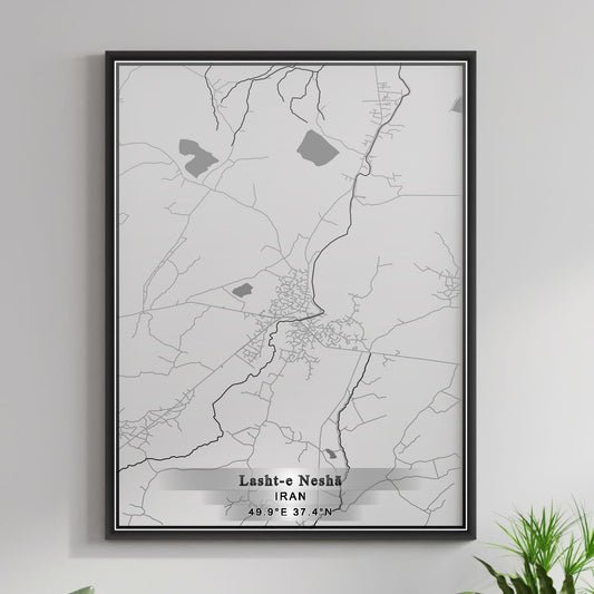 ROAD MAP OF LASHT E NESHAN, IRAN BY MAPBAKES