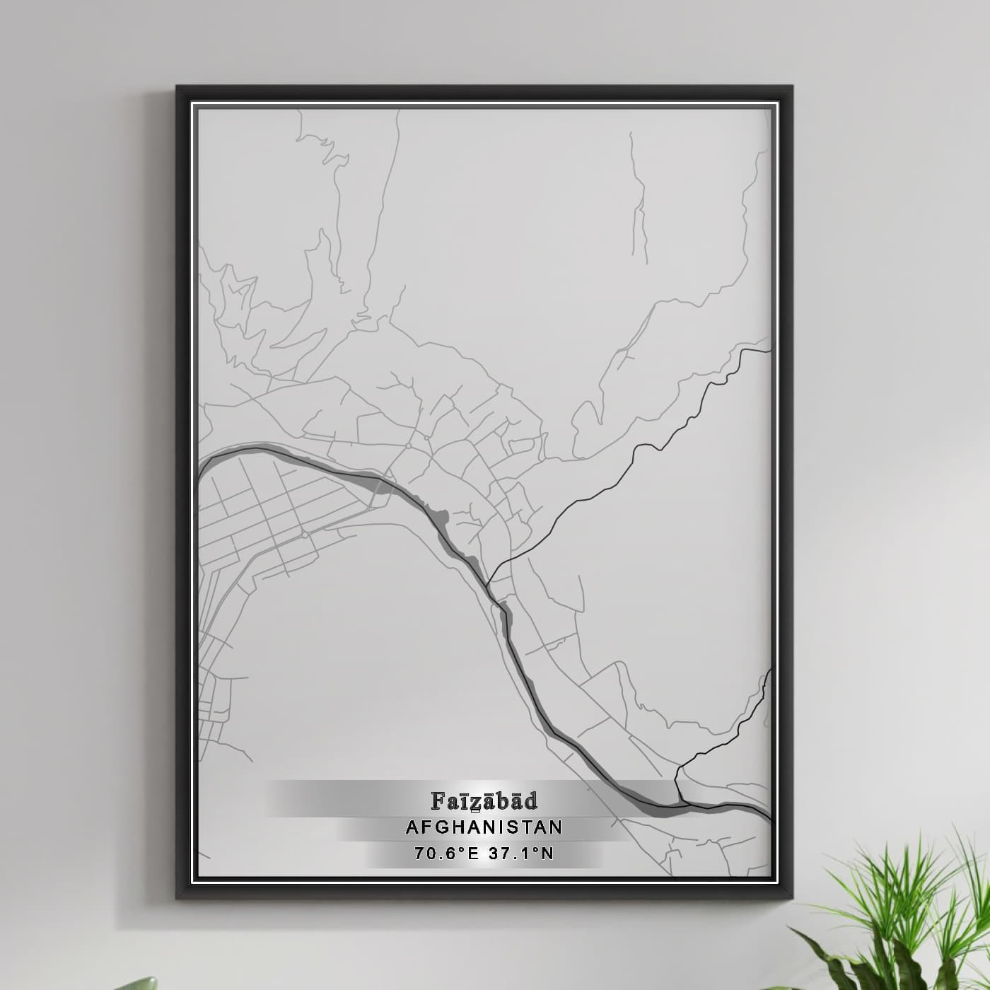 ROAD MAP OF FAYZABAD, AFGHANISTAN BY MAPBAKES