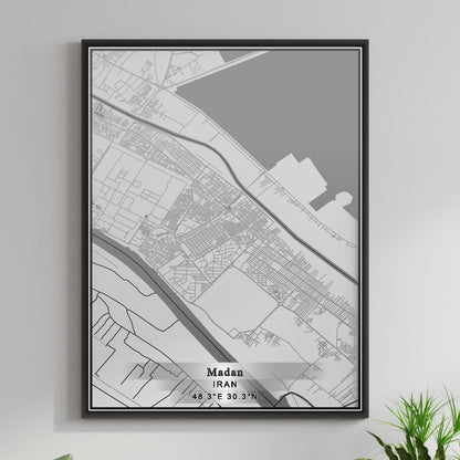ROAD MAP OF MADAN, IRAN BY MAPBAKES