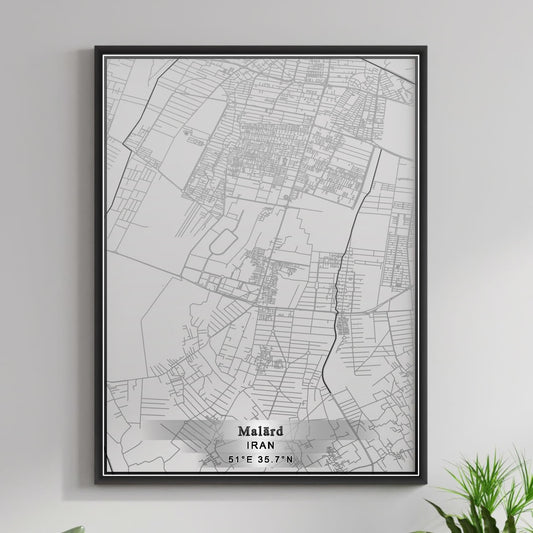 ROAD MAP OF MALARD, IRAN BY MAPBAKES