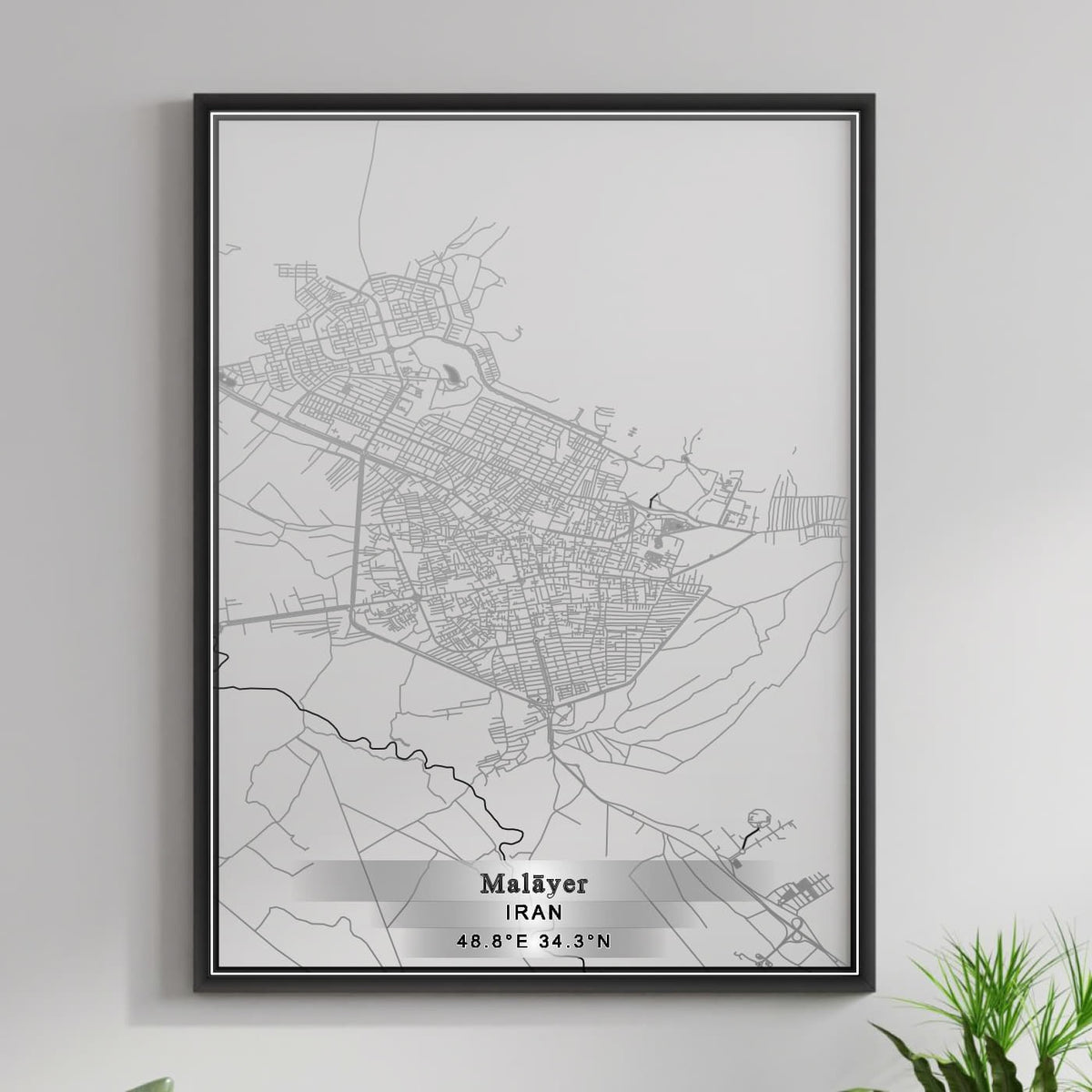 ROAD MAP OF MALAYER, IRAN BY MAPBAKES