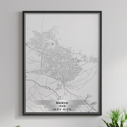 ROAD MAP OF MALAYER, IRAN BY MAPBAKES