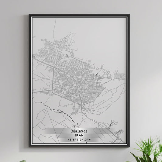 ROAD MAP OF MALAYER, IRAN BY MAPBAKES