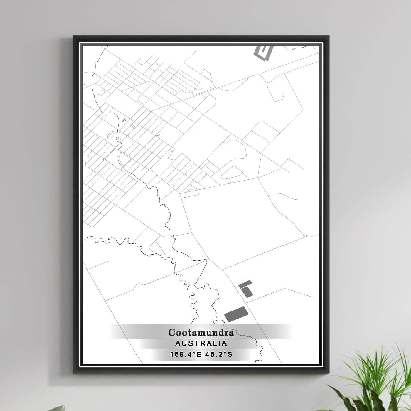 ROAD MAP OF COOTAMUNDRA, AUSTRALIA BY MAPBAKES