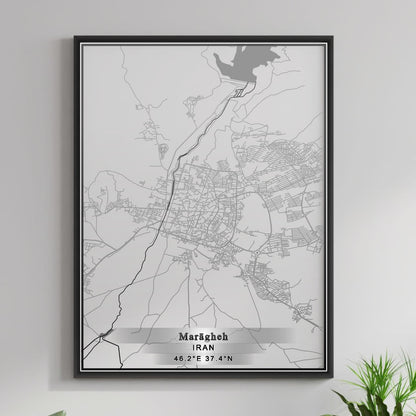 ROAD MAP OF MARAGHEH, IRAN BY MAPBAKES
