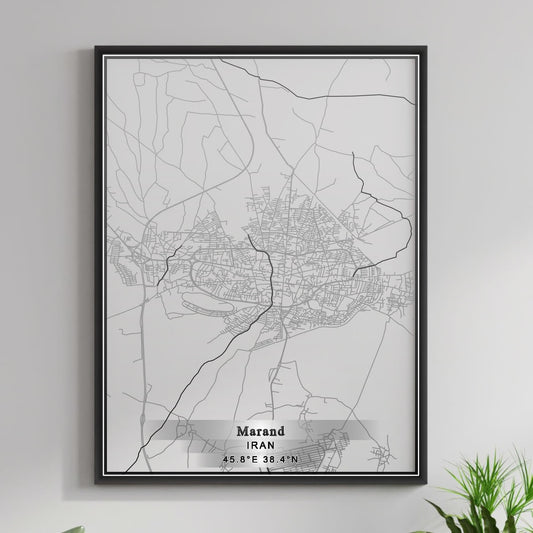 ROAD MAP OF MARAND, IRAN BY MAPBAKES