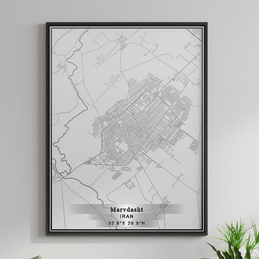 ROAD MAP OF MARVDASHT, IRAN BY MAPBAKES