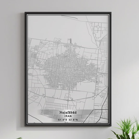 ROAD MAP OF NAJAFABAD, IRAN BY MAPBAKES