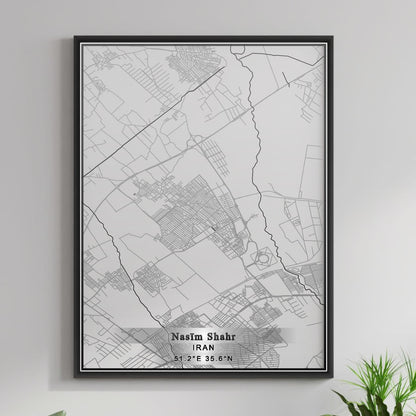 ROAD MAP OF NASIM SHAHR, IRAN BY MAPBAKES