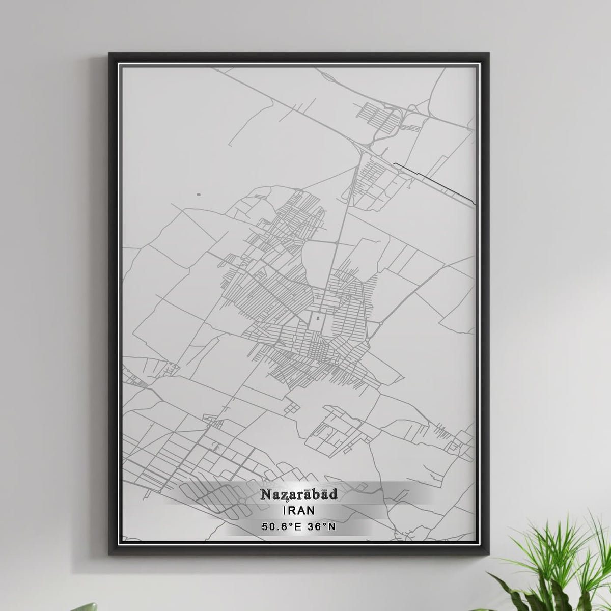 ROAD MAP OF NAZARABAD, IRAN BY MAPBAKES