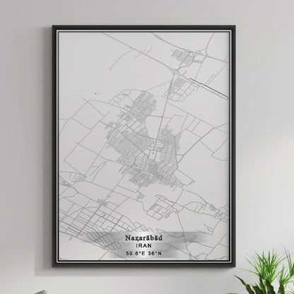 ROAD MAP OF NAZARABAD, IRAN BY MAPBAKES