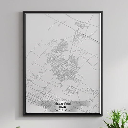 ROAD MAP OF NAZARABAD, IRAN BY MAPBAKES
