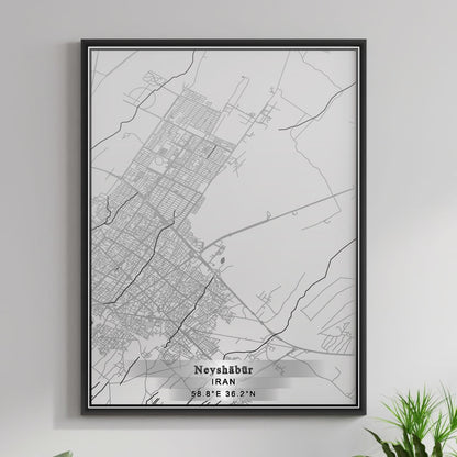 ROAD MAP OF NEYSHABUR, IRAN BY MAPBAKES