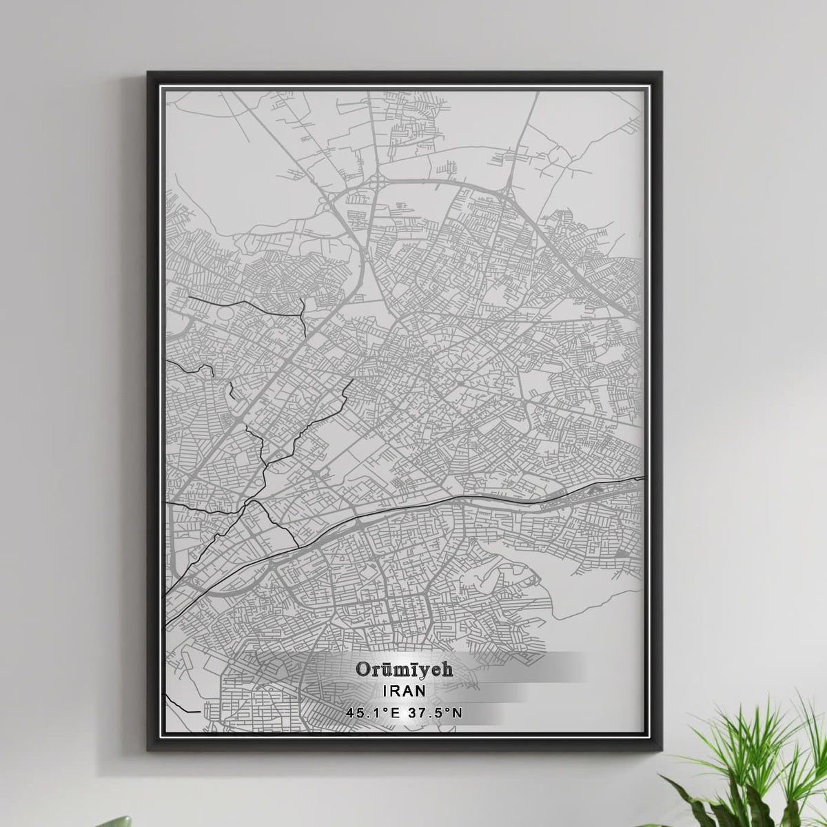 ROAD MAP OF ORUMIYEH URMIA, IRAN BY MAPBAKES