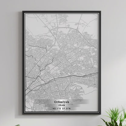 ROAD MAP OF ORUMIYEH URMIA, IRAN BY MAPBAKES