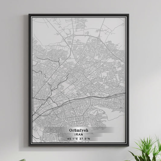 ROAD MAP OF ORUMIYEH URMIA, IRAN BY MAPBAKES
