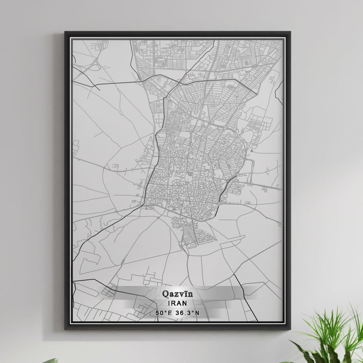 ROAD MAP OF QAZVIN, IRAN BY MAPBAKES