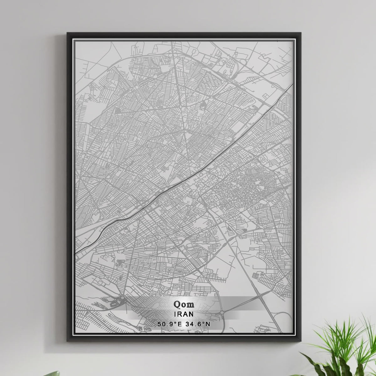 ROAD MAP OF QOM, IRAN BY MAPBAKES