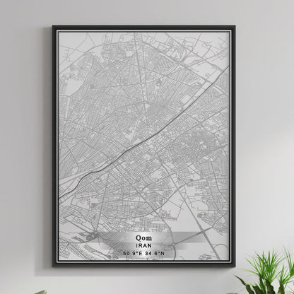 ROAD MAP OF QOM, IRAN BY MAPBAKES