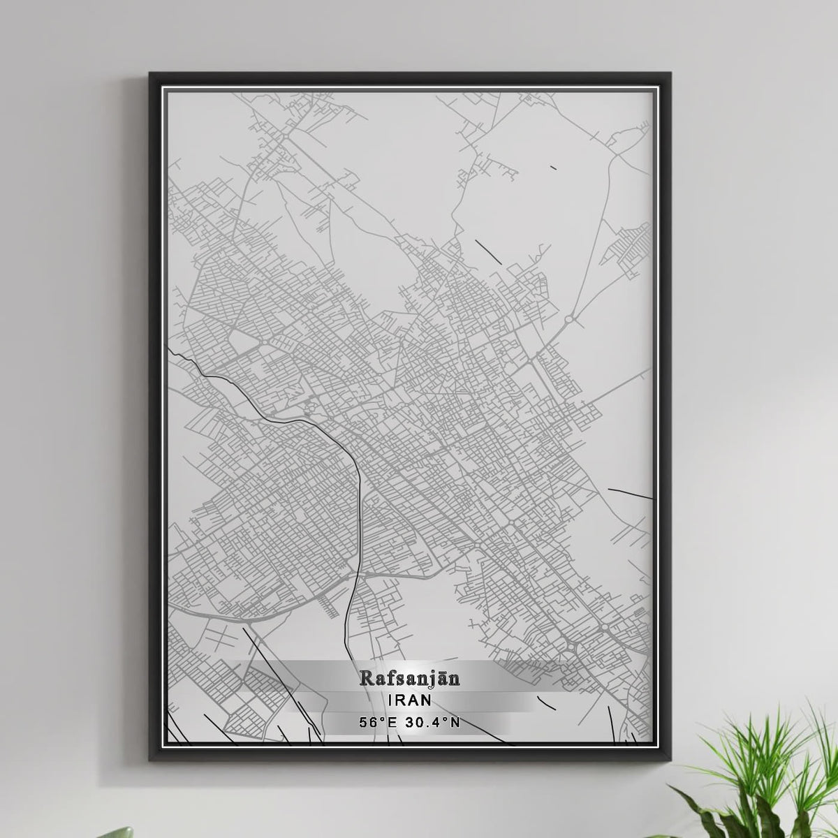 ROAD MAP OF RAFSANJAN, IRAN BY MAPBAKES