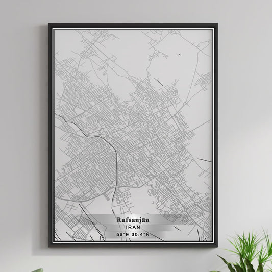 ROAD MAP OF RAFSANJAN, IRAN BY MAPBAKES