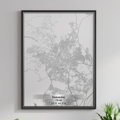 ROAD MAP OF SANANDAJ, IRAN BY MAPBAKES