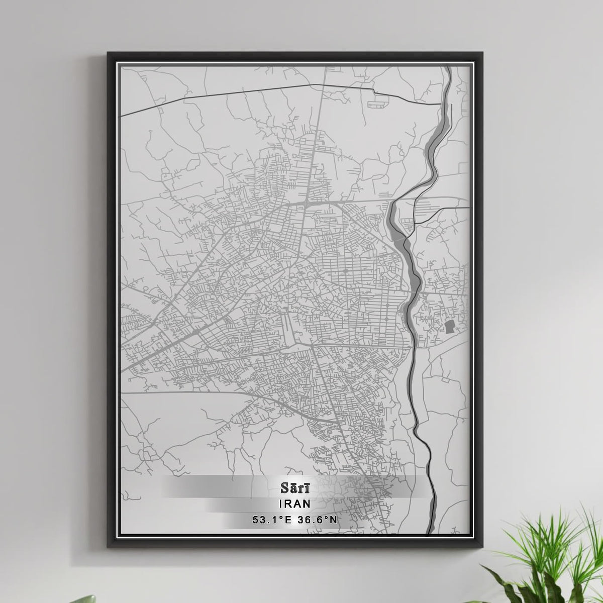 ROAD MAP OF SARI, IRAN BY MAPBAKES