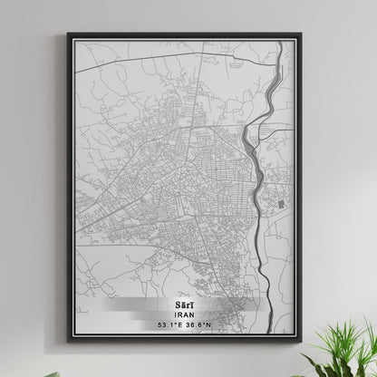 ROAD MAP OF SARI, IRAN BY MAPBAKES