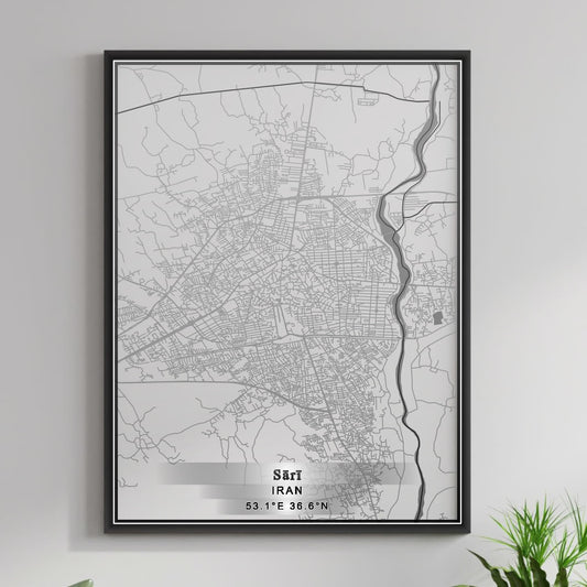 ROAD MAP OF SARI, IRAN BY MAPBAKES