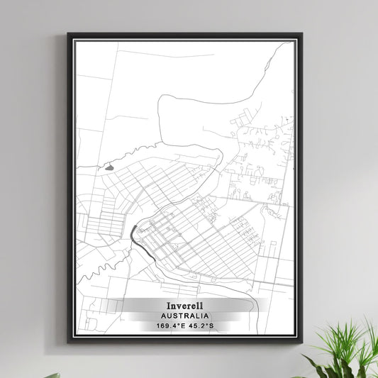 ROAD MAP OF INVERELL, AUSTRALIA BY MAPBAKES