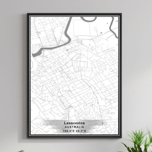 ROAD MAP OF LAUNCESTON, AUSTRALIA BY MAPBAKES