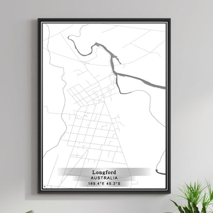 ROAD MAP OF LONGFORD, AUSTRALIA BY MAPBAKES