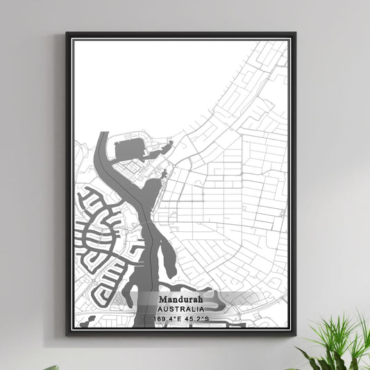 ROAD MAP OF MANDURAH, AUSTRALIA BY MAPBAKES
