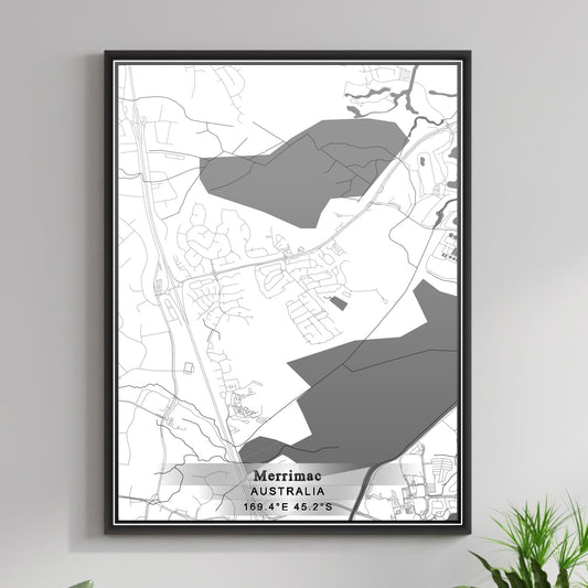 ROAD MAP OF MERRIMAC, AUSTRALIA BY MAPBAKES