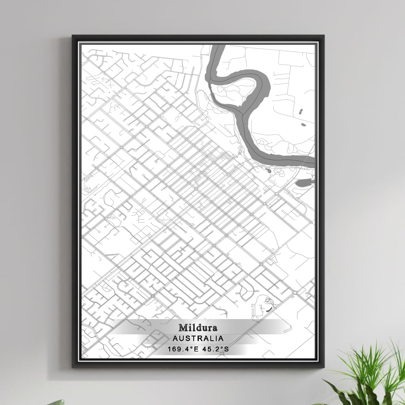 ROAD MAP OF MILDURA, AUSTRALIA BY MAPBAKES