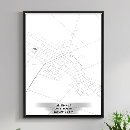 ROAD MAP OF MILLICENT, AUSTRALIA BY MAPBAKES