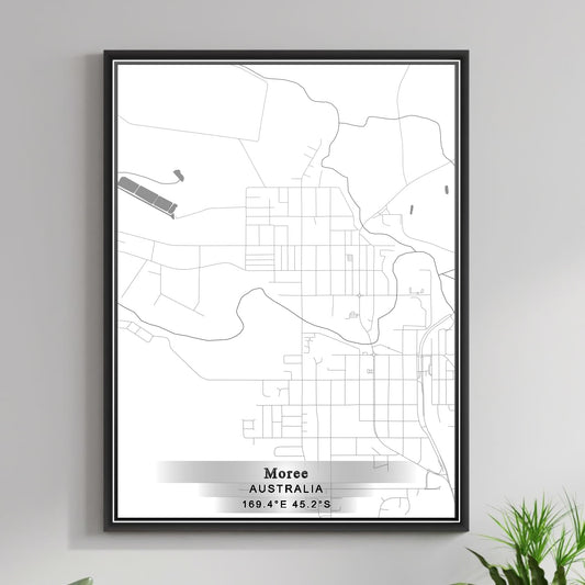 ROAD MAP OF MOREE, AUSTRALIA BY MAPBAKES