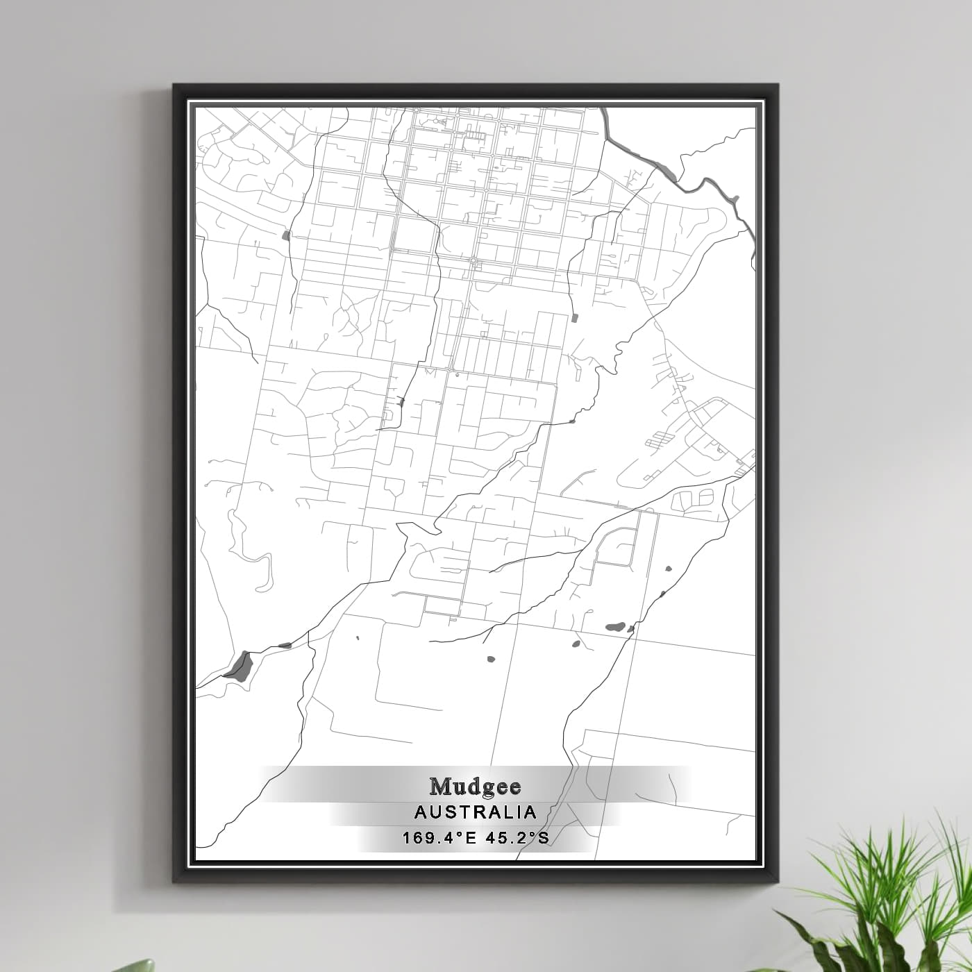 ROAD MAP OF MUDGEE, AUSTRALIA BY MAPBAKES