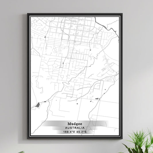 ROAD MAP OF MUDGEE, AUSTRALIA BY MAPBAKES