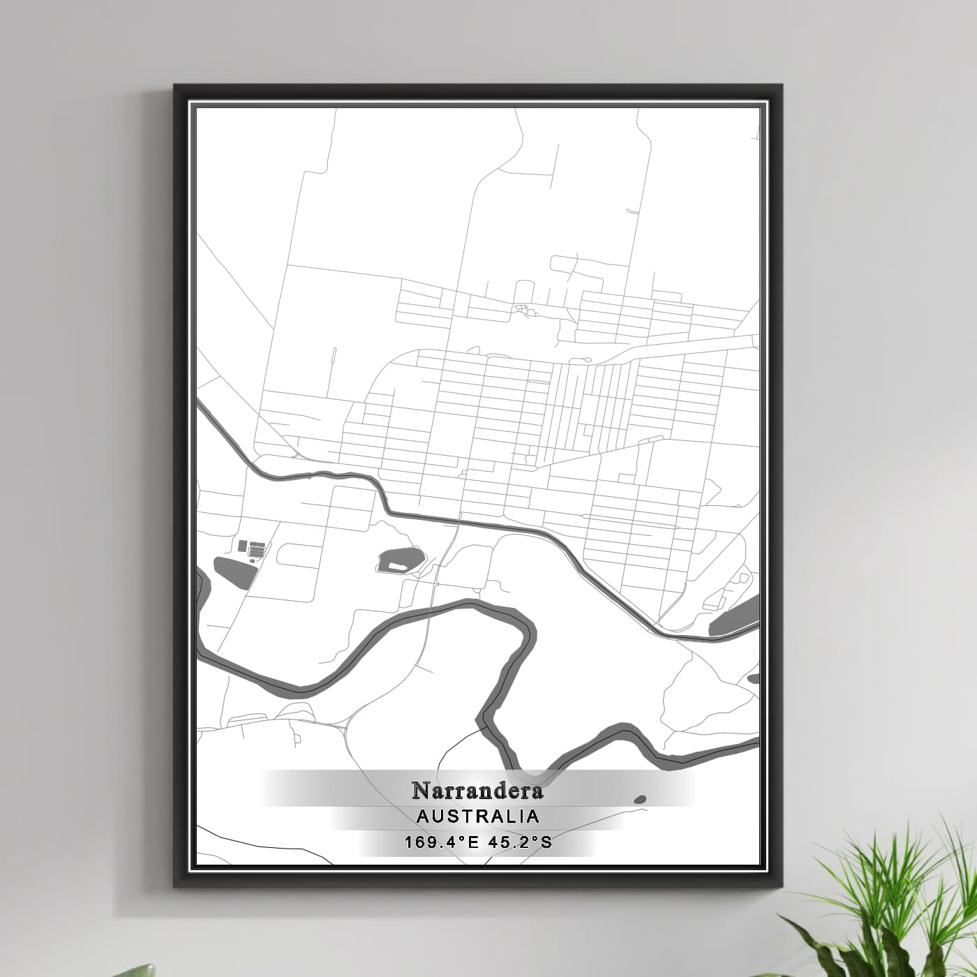 ROAD MAP OF NARRANDERA, AUSTRALIA BY MAPBAKES