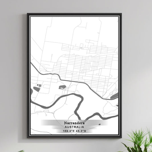 ROAD MAP OF NARRANDERA, AUSTRALIA BY MAPBAKES