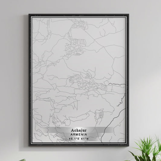 ROAD MAP OF ACHAJUR, ARMENIA BY MAPBAKES