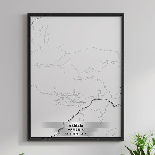 ROAD MAP OF AKHTALA, ARMENIA BY MAPBAKES