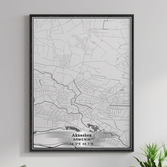 ROAD MAP OF AKNASHEN, ARMENIA BY MAPBAKES