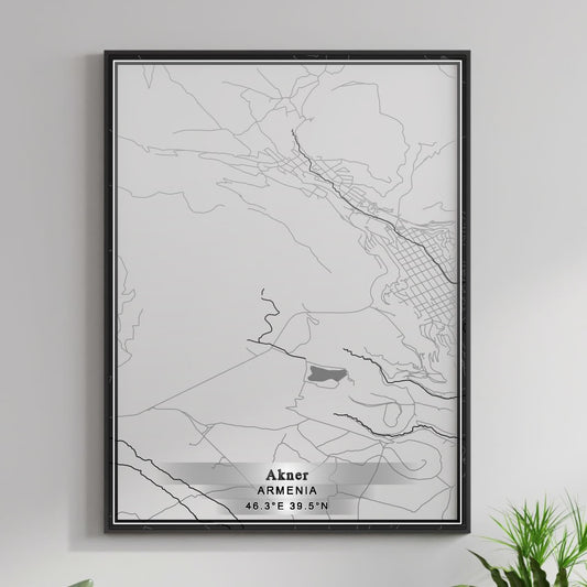 ROAD MAP OF AKNER, ARMENIA BY MAPBAKES