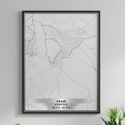 ROAD MAP OF AKUNK, ARMENIA BY MAPBAKES