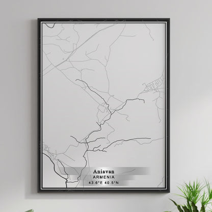 ROAD MAP OF ANIAVAN, ARMENIA BY MAPBAKES
