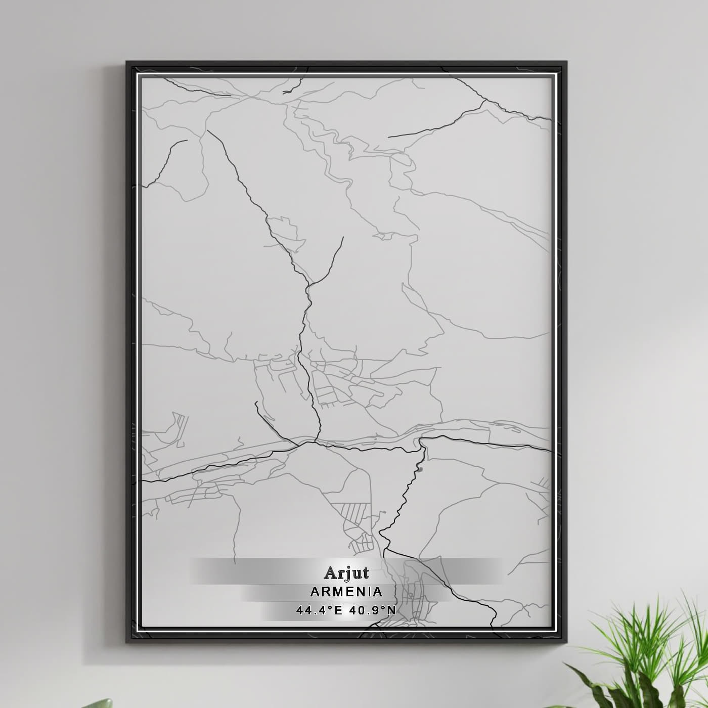 ROAD MAP OF ARJUT, ARMENIA BY MAPBAKES