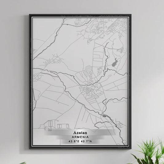 ROAD MAP OF AZATAN, ARMENIA BY MAPBAKES