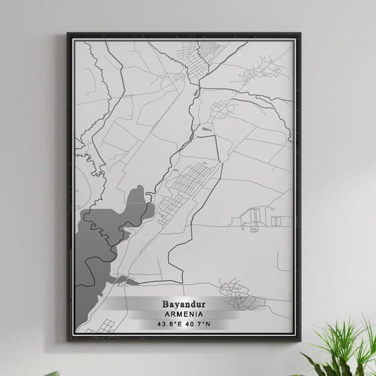 ROAD MAP OF BAYANDUR, ARMENIA BY MAPBAKES